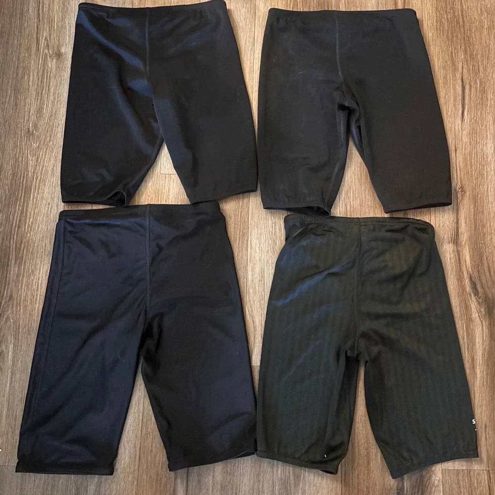 Speedo Swim Jammers Men 30 Black Excellent Endurance+ Training Bundle 4